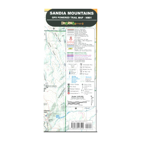 Map: Sandia Mountains (Dharma Maps) NM