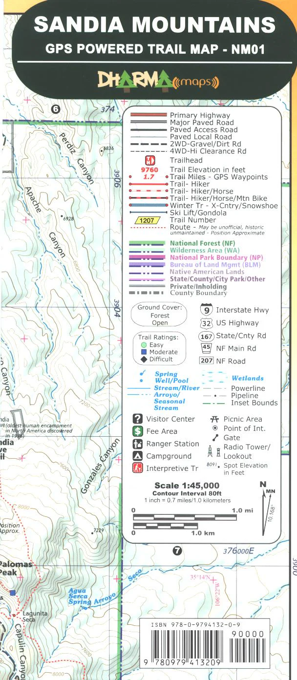 Map: Sandia Mountains (Dharma Maps) NM - Image 2