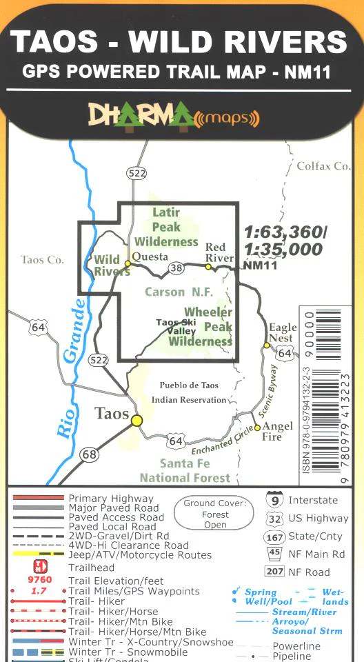Map: Taos-Wild Rivers (Dharma Maps) NM