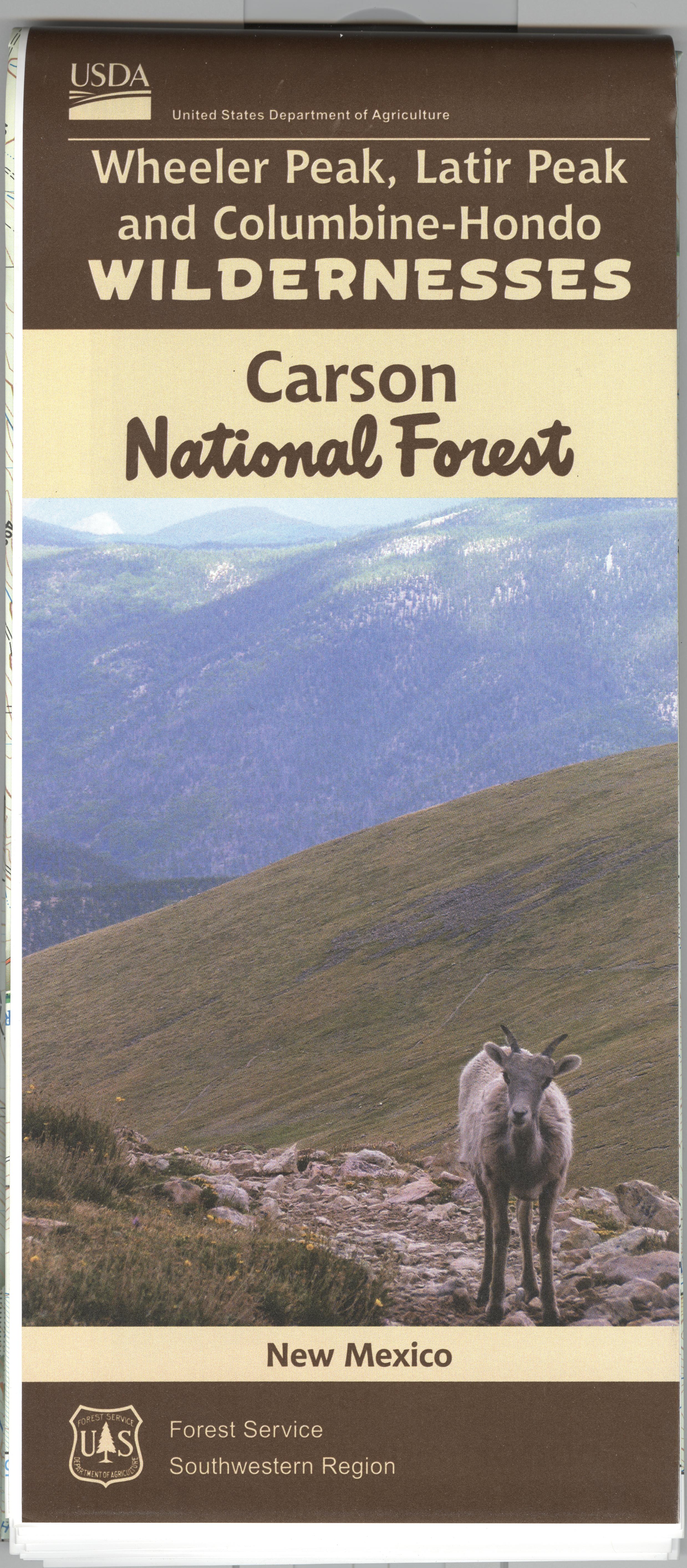 Map: Carson NF, Wheeler Peak-Latir Peak, Columbine/Hondo Wilderness NM - Image 2